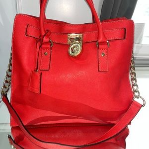 Used Red michael kors bag